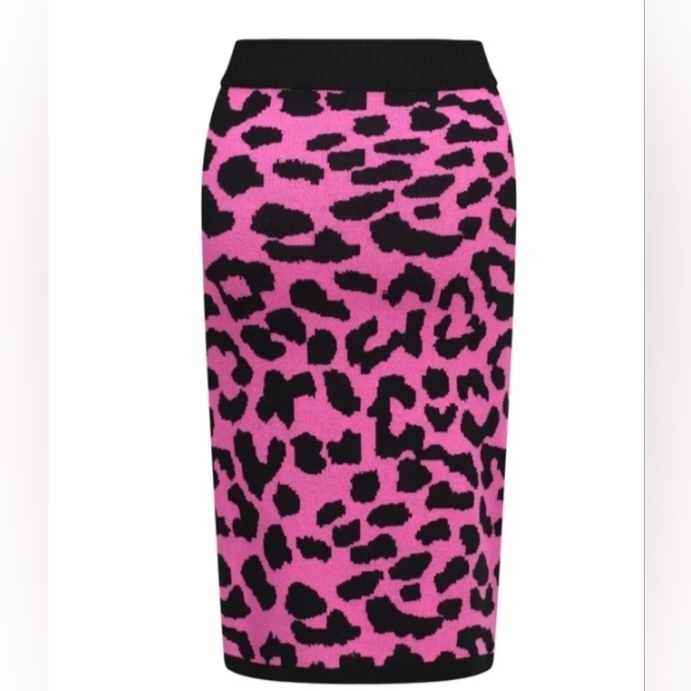 Pink Leopard Print Skirt